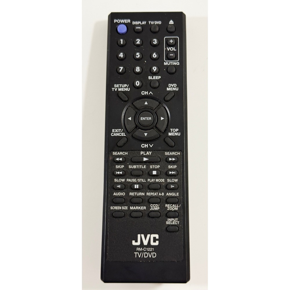 JVC Remote Control RM-C1221 TV/DVD Black OEM Replacement Controller